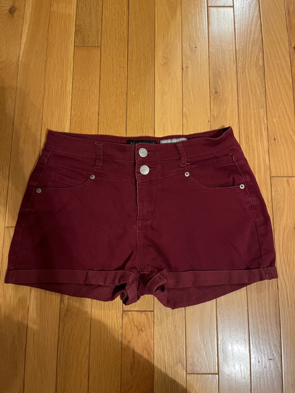 Aeropostale burgundy red denim shorts